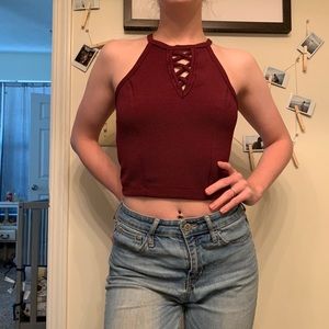 Red sexy crop top